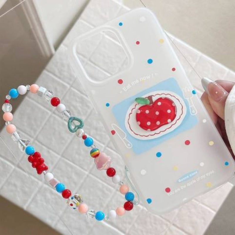 Polka Dot Lanyard Silicone Phone Case For iPhone