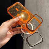 Glitter Transparent Magnetic Phone Case For iPhone
