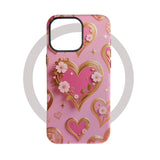 Magnetic Heart Flower Phone Case For iPhone