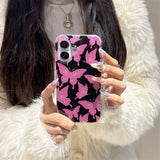 Simple Pink Butterfly Phone Case For iPhone