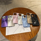 Glitter Starry Sky Magnetic Thin Ring Phone Case For iPhone