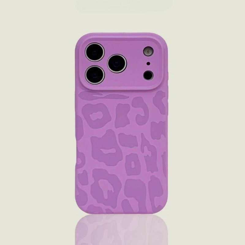Leopard Print Liquid Silicone Phone Case For iPhone