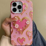 Magnetic Heart Flower Phone Case For iPhone