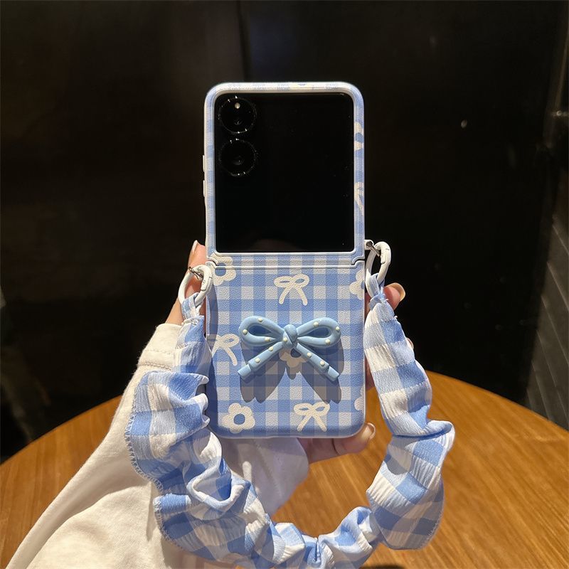 Blue and White Phone Case For Samsung Z FLIP 7 6 5 4