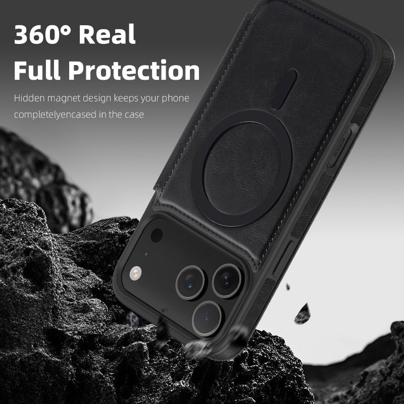 Leather Magnetic Flip Phone Case For iPhone