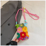 Flower Woven Phone Bag