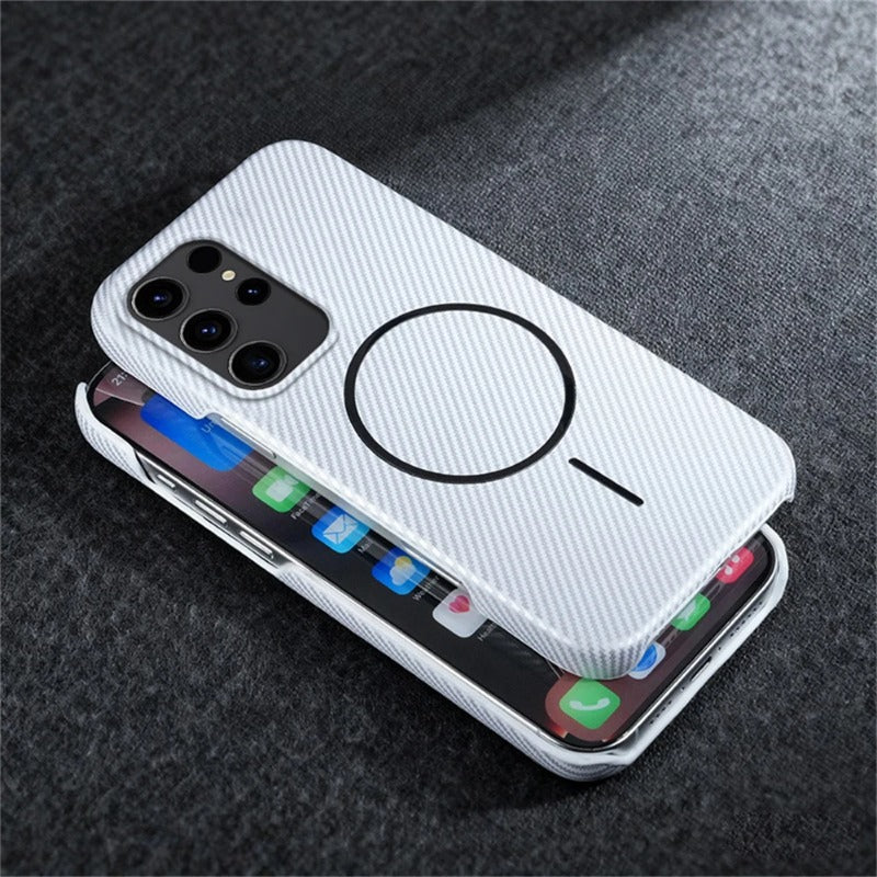 Carbon Fiber Pattern Magnetic Case For Samsung