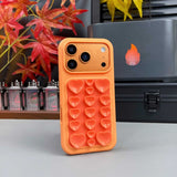 Color-blocked Suction Cup Liquid Silicone Phone Case For iPhone