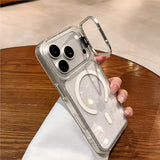 Bling Glitter Camera Protection Stand Holder Clear Case For iPhone