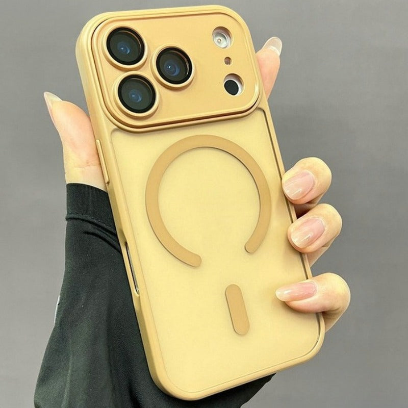 Anti-drop Magnetic Phone Case with Lens Film For iPhone
