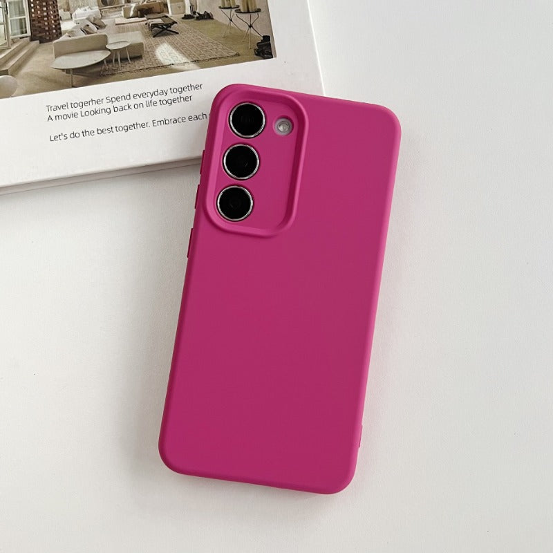 Solid Color Liquid Silicone Soft Phone Case For Samsung