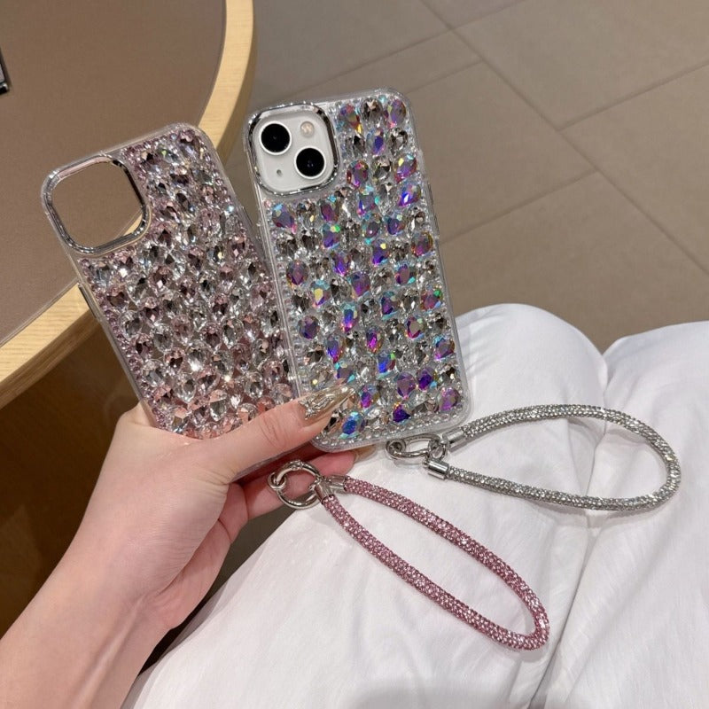 Electroplating 3D Glass Rhinestone Phone Case For iPhone