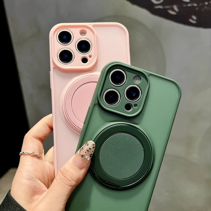 Magnetic Bracket Wireless Charging Case For iPhone