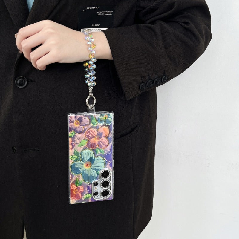 Oil painting flower phone case For Samsung