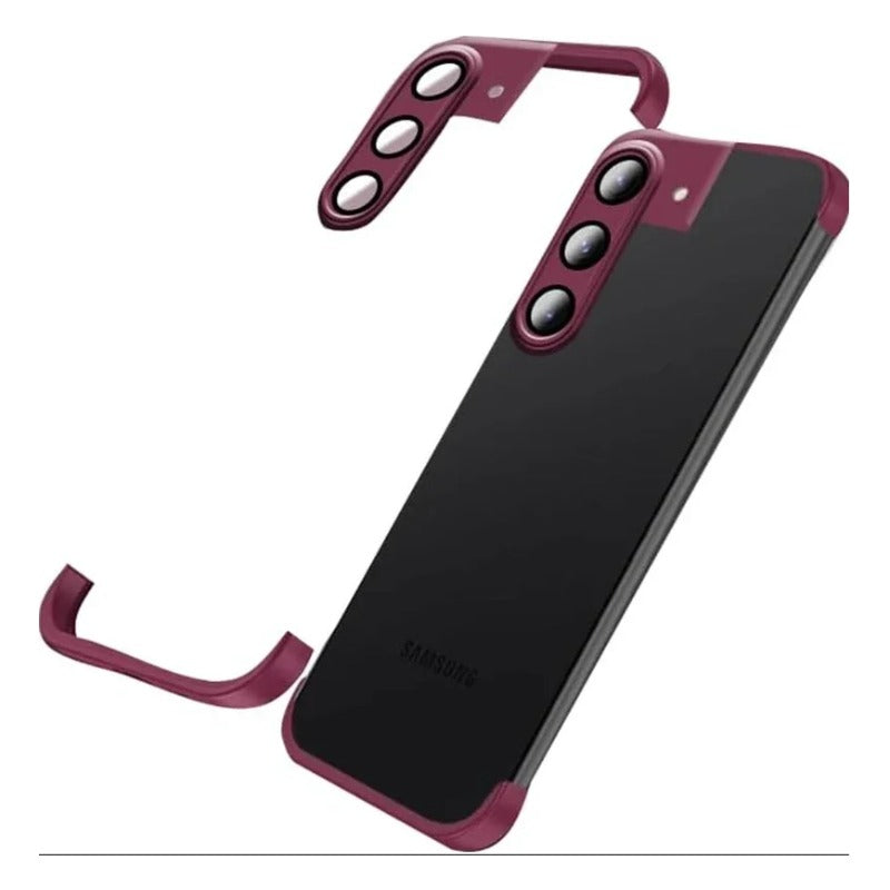 Built-in Camera Lens Protector Frameless Silicone Bumper Case For Samsung