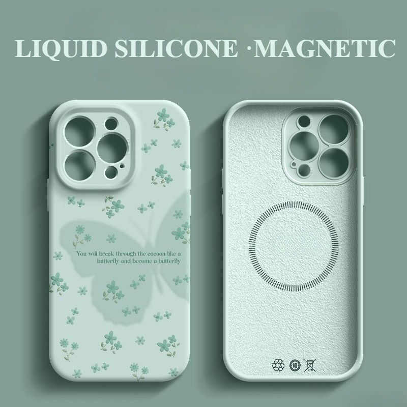 Butterfly Silicone Magnetic Phone Case For iPhone
