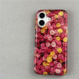 Flowers and Green Leaves Double Layer Phone Case For iPhone