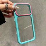 Color-blocked, Large-view Transparent Soft Phone Case For iPhone