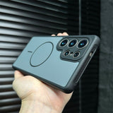 Color-blocked Frosted Magnetic Phone Case For Samsung