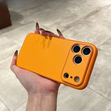 Solid Color Large Window Phone Case For iPhone
