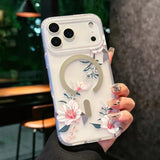 Luxury Flower Pattern For Magsafe Magnetic Case For iPhone