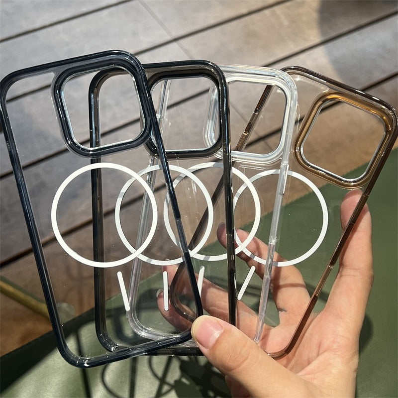 Transparent Acrylic Simple Magnetic Phone Case For iPhone