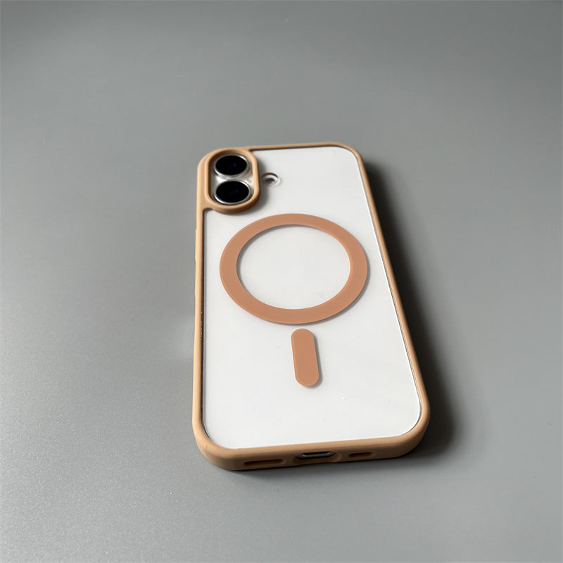 Transparent Brown Silicone Magnetic Phone Case For iPhone