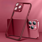 Spliced Frame with Lens Film Silicone Phone Case for iPhone