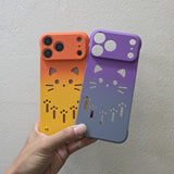 Cat-shaped Cutout Frameless Phone Case For iPhone