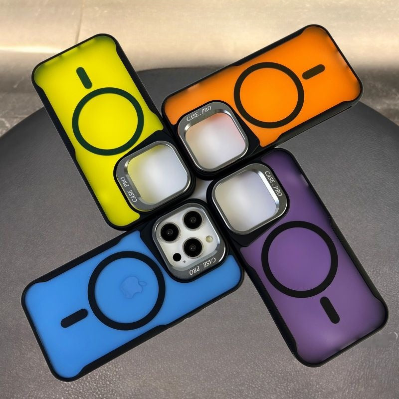 Hardware Lens Bracket Phone Case For iPhone