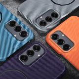 Carbon Fiber Pattern Magnetic Case For Samsung