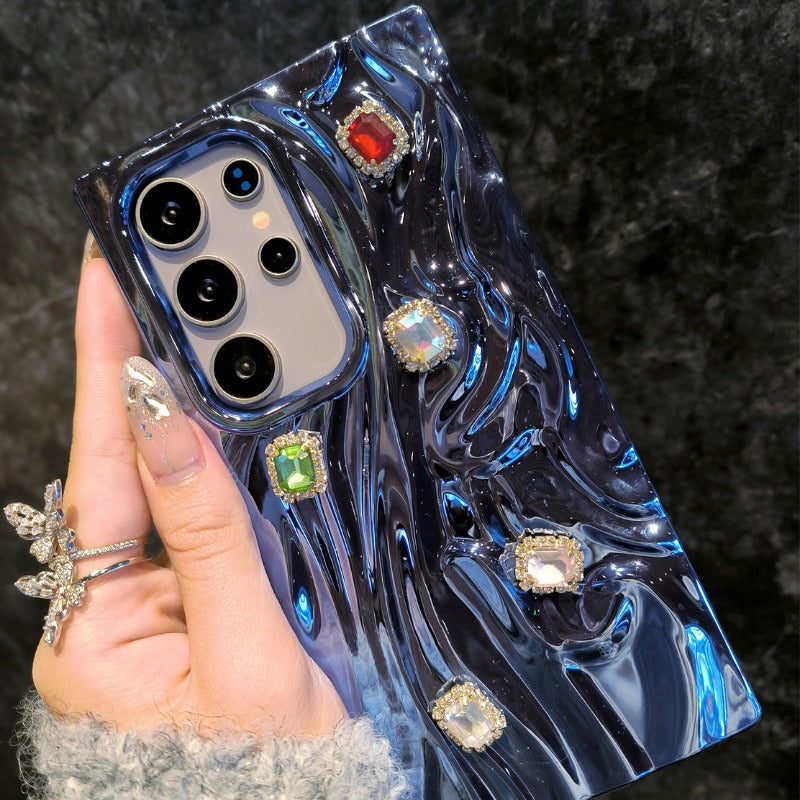 Pleated Electroplating Phone Case For Samsung