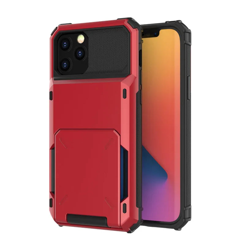Wallet 4-Card Slot Credit Phone Case For iPhone