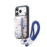 Zipper Card Holder with Lanyard Phone Case For iPhone