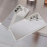 Luxury Plating Diamond Make Up Mirror Phone Case For Samsung