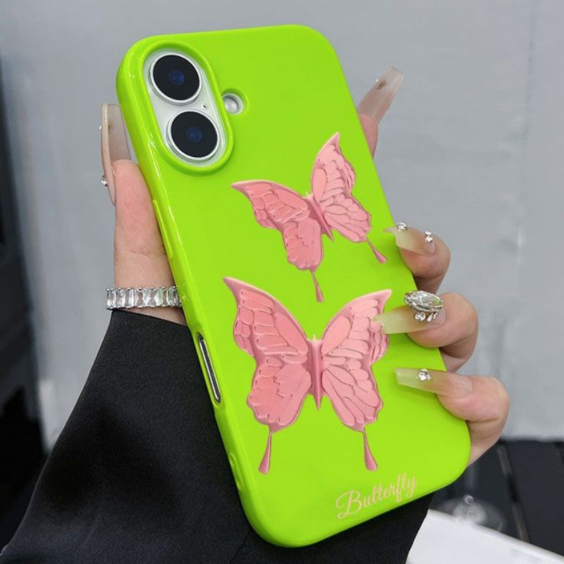 Pink Butterfly Jelly Phone Case For iPhone