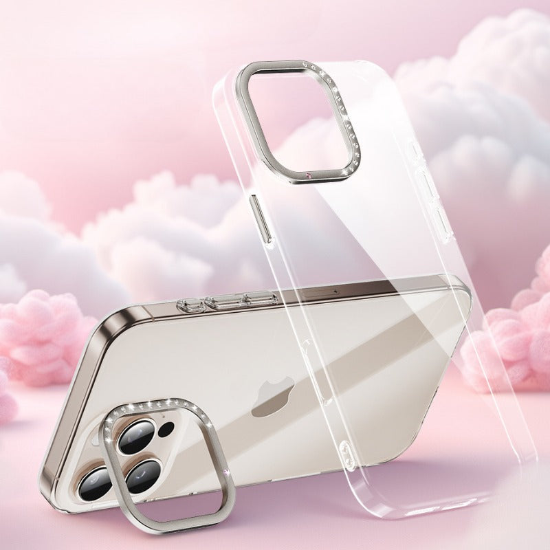 Invisible Bracket Diamond Magnetic Phone Case For iPhone