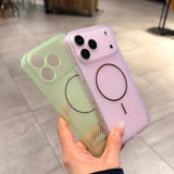 Mesh Heat Dissipation Magnetic Phone Case For iPhone