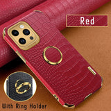 Leather Plating Silicone Case For iPhone