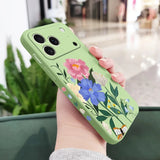 Beautiful Flowers Liquid Silicone Phone Case For iPhone