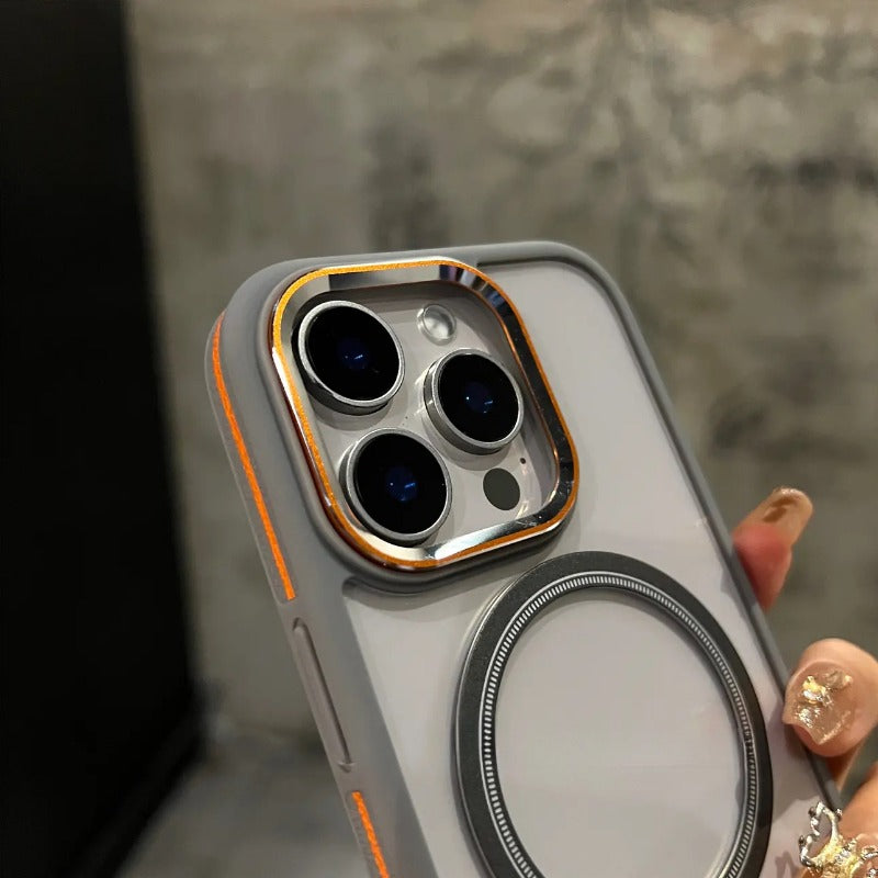 Two-color Simple Transparent Magnetic Phone Case For iPhone