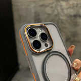 Two-color Simple Transparent Magnetic Phone Case For iPhone