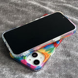 Colorful Flower Ring Buckle Phone Case For iPhone