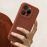 Fully Covered Liquid Silicone Solid Color Anti-fall Mobile Phone Case For iPhone