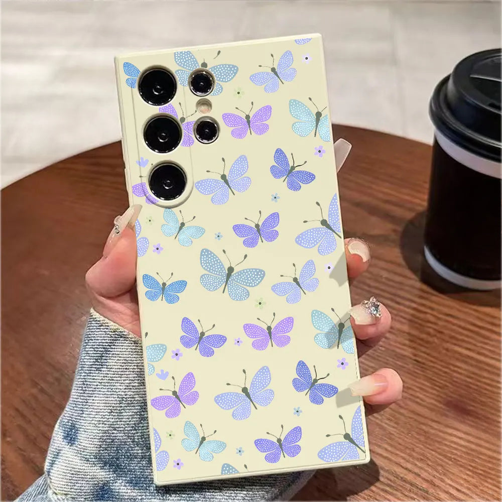 Butterfly Pattern  Silicone Phone Case For Samsung