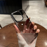 Transparent Metal Lens Phone Case For iPhone