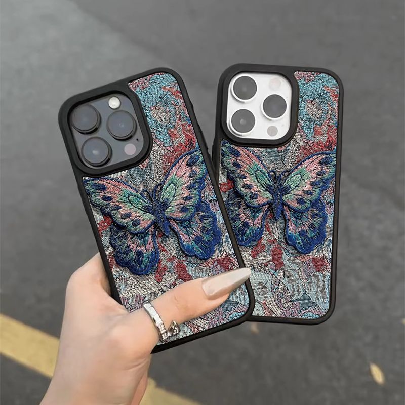 Retro Butterfly Pattern Phone Case For iPhone