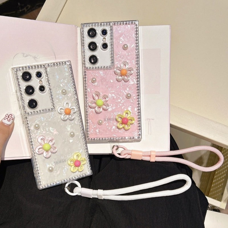 Rhinestone Shell Phone Case For Samsung