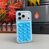 Color-blocked Suction Cup Liquid Silicone Phone Case For iPhone