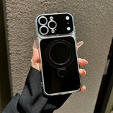 Magnetic Ring Holder Large Window Phone Case for iPhone
